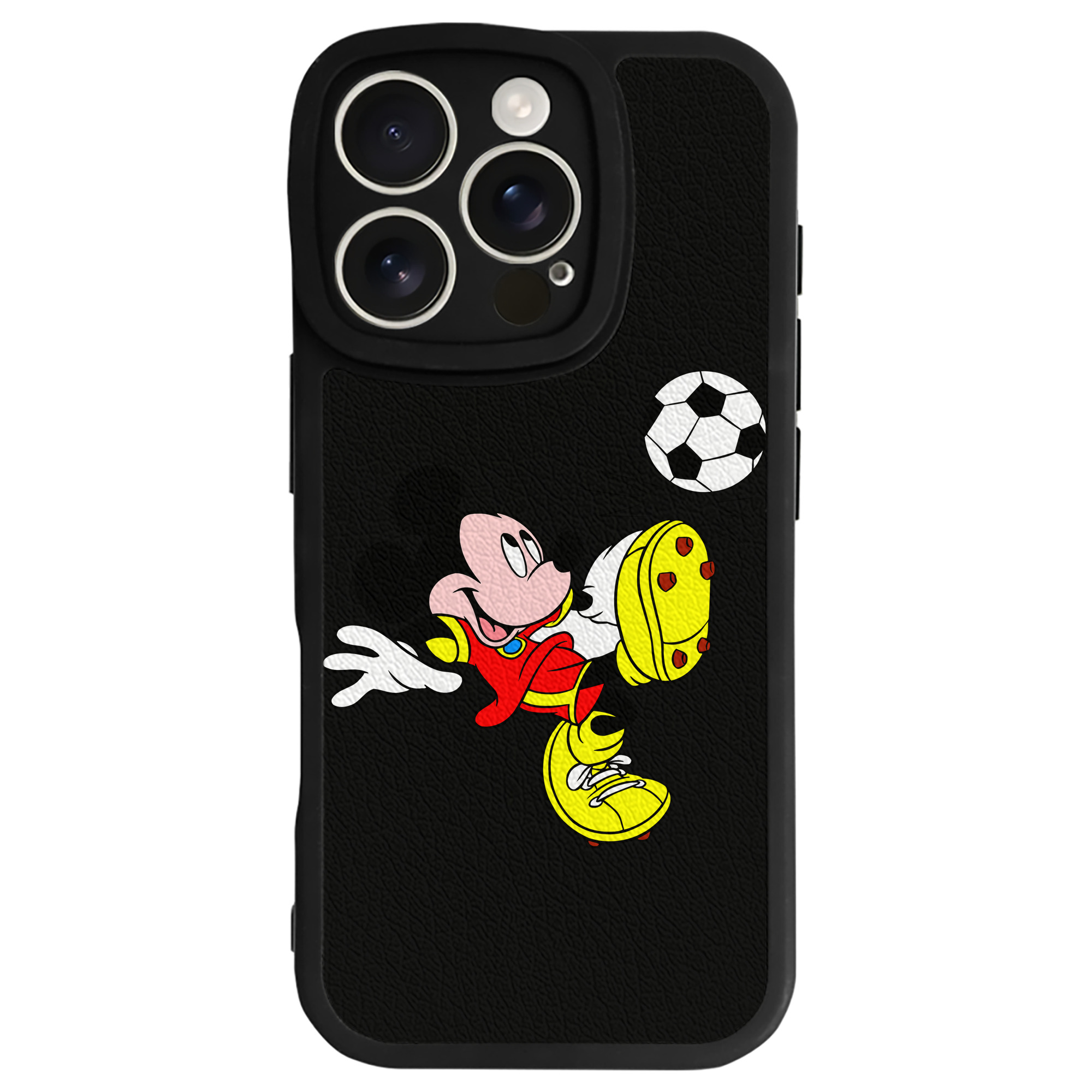 （画像用） ミッキーマウス Mickey Mouse 【iPhone 16シリーズ対応】シリコンスマホケース（レザー調） 材質：シリコン